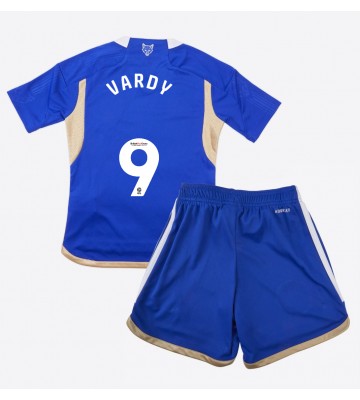 Leicester City Jamie Vardy #9 Primera Equipación Niños 2023-24 Manga Corta (+ Pantalones cortos)